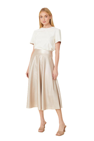 Pleather Skirt - Cream
