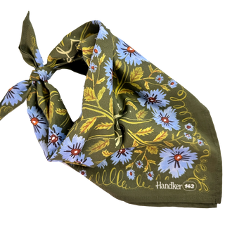Clara Bandana - Blue/Green Floral