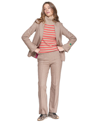 Straight Leg Trouser - Brown/Beige