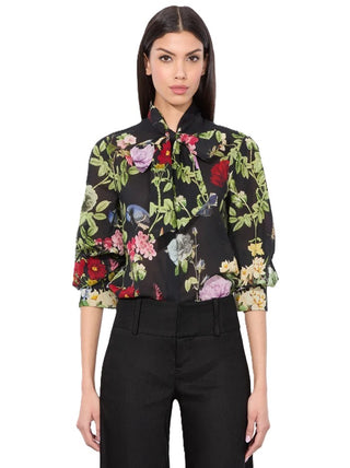 Iloyd Slit Sleeve Button Down Blouse - Venus Floral