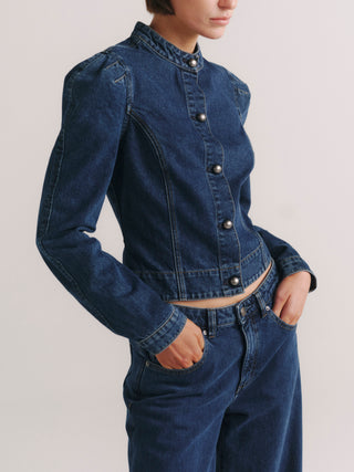 DL1961 Sculpted Denim Top - Moon Lake