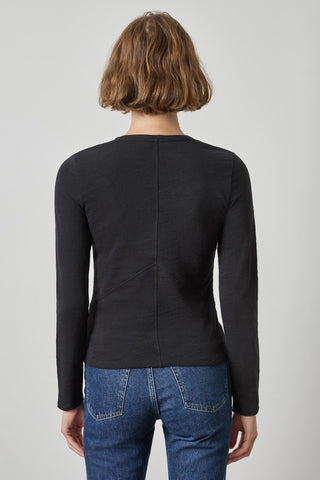 Lilla P Vintage Long Sleeve V-Neck - Black