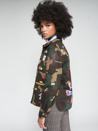 Screen Printed Camouflaged Jacket - Multi