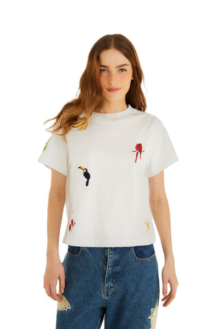 Farm Rio Relaxed T-Shirt - Off-White