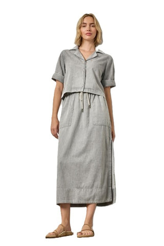 Denim Cuffed Shirt - Grey Wash