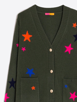 Alina Stars Cardigan - Green Multi