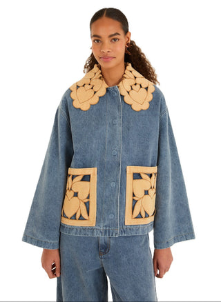 Farm Rio Blue Richelieu Barn Jacket - Denim