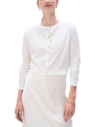 Linen Blend Cardigan - White