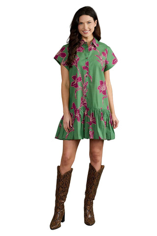 Double A Jenny Dress - Verde Orchid