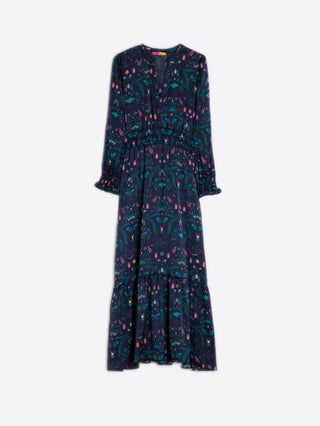 Insect Print Maxi Dress - Navy