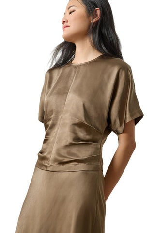 Satin Dolman Short Sleeve - Parsley