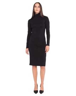 Midi Turtleneck Dress - Black