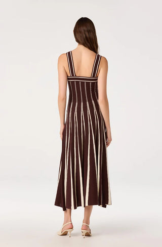 Astr Marlen Dress - Brown Cream