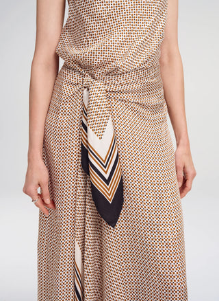 A.L.C. Aliana Dress - Black/Carmel Dotted