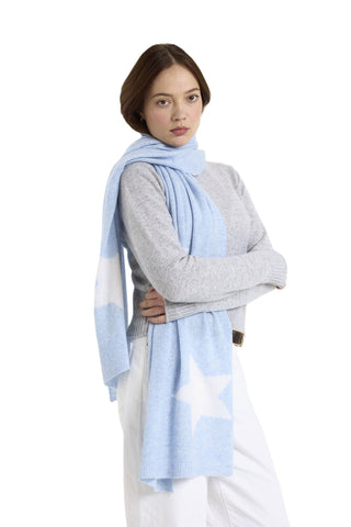 Astrea Star Scarf - Blue Mist/ White