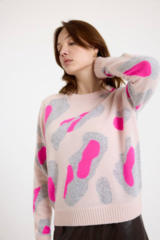Abstract Leopard Crew - Quartz Pink/Super Grey