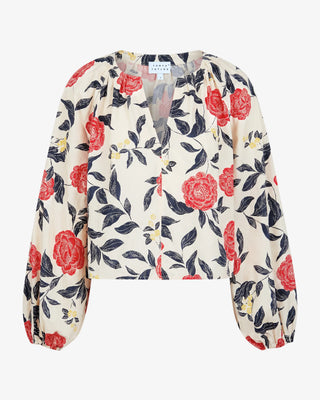 Tanya Taylor Adelina Top - Cream Cardinal Red