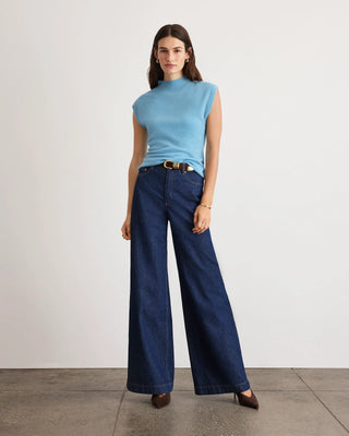 Tanya Taylor Adrien Cashmere Turtleneck - Shadow Blue
