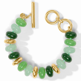 Julie Vos Amalfi Statement Bracelet - Green Apple Multi