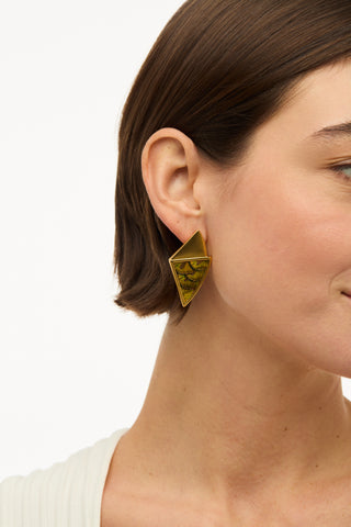 Brackish Triangle Drop Earring - Heather