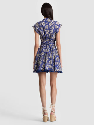 Lucy Cuffed Cap Sleeve Mini Shirt Dress - Blooming Wild Ingido