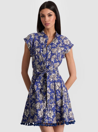 Lucy Cuffed Cap Sleeve Mini Shirt Dress - Blooming Wild Ingido