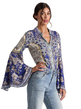 Willa Fitted Top with Bell Sleeve - Forevermore