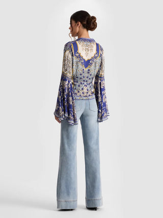 Willa Fitted Top with Bell Sleeve - Forevermore