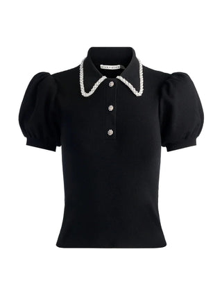 Ramona Embellished Polo - Black