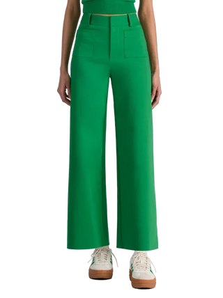 Zoe Patch Pocket Ankle Trouser - Green Apple