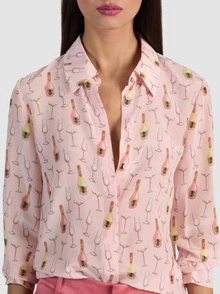 Willa Placket Top - Champagne Pop