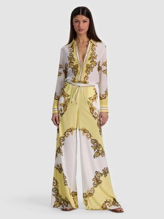 Alice + Olivia Willa Placket Top - Golden Coast