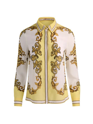 Alice + Olivia Willa Placket Top - Golden Coast