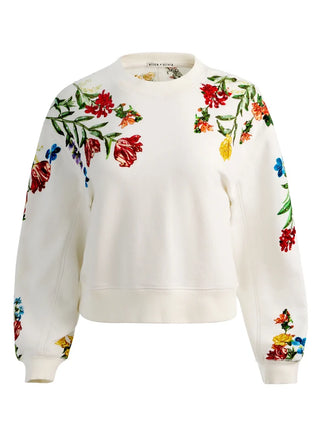Alice + Olivia Russell Embell Crewneck - Desert Springs Vanilla