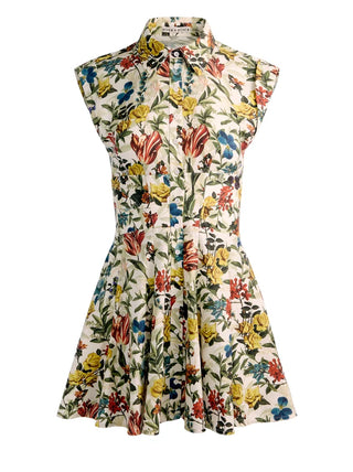 Alice + Olivia Kim Paneled Flared Mini Dress - Desert Springs Vanilla