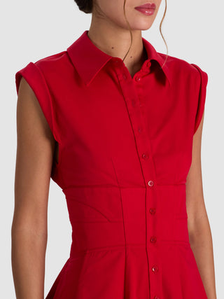 Alice + Olivia Kim Paneled Mini Dress - Hibiscus