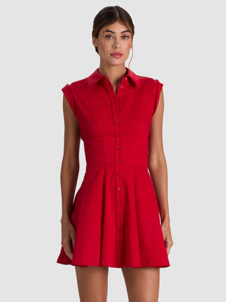 Alice + Olivia Kim Paneled Mini Dress - Hibiscus