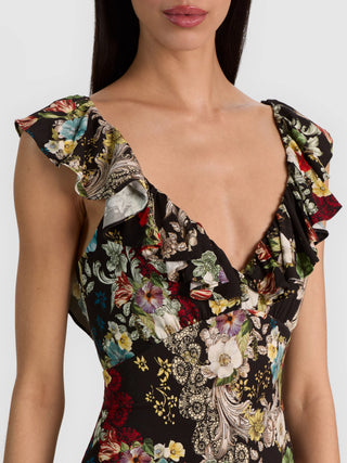 Alice+Olivia Gemma Button Maxi Dress - Free Spirit