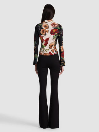 Alice + Olivia Freya Fitted Nipped Waist Top - Floral Radiance