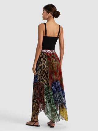 Alice + Olivia Katz Handkerchief Hem Midi Skirt - Off the Grid Large