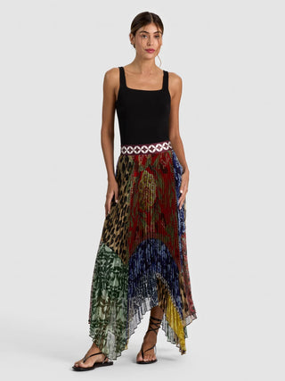 Alice + Olivia Katz Handkerchief Hem Midi Skirt - Off the Grid Large