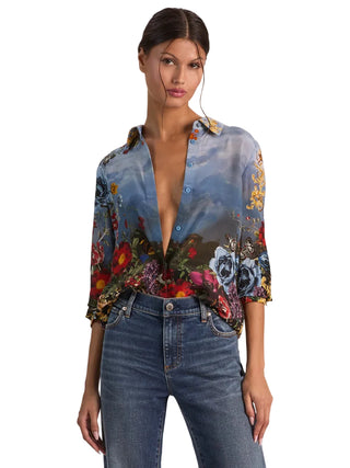 Alice + Olivia Willa Placket Top - Alpine Dawn