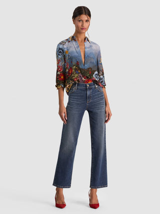 Alice + Olivia Willa Placket Top - Alpine Dawn