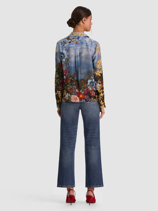 Alice + Olivia Willa Placket Top - Alpine Dawn