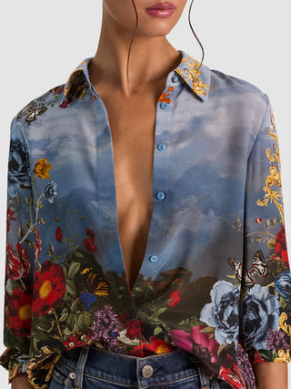 Alice + Olivia Willa Placket Top - Alpine Dawn