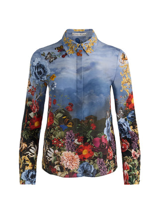 Alice + Olivia Willa Placket Top - Alpine Dawn