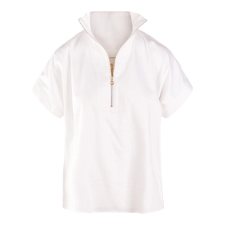 Emily McCarthy Poppy Pullover - White Cotton Poplin