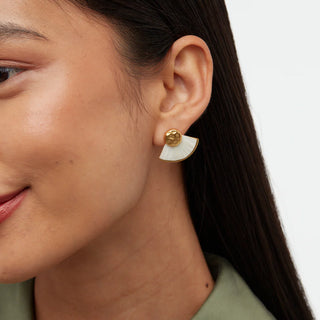 Fan Stud Earring - Bianca