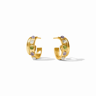 Cobblestone Double Hoop - Multi Stone Cat'S Eye
