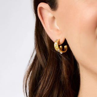 Cobblestone Double Hoop - Multi Stone Cat'S Eye
